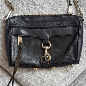 Rebecca Minkoff Mini MAC Black and Gold Crossbody Bag